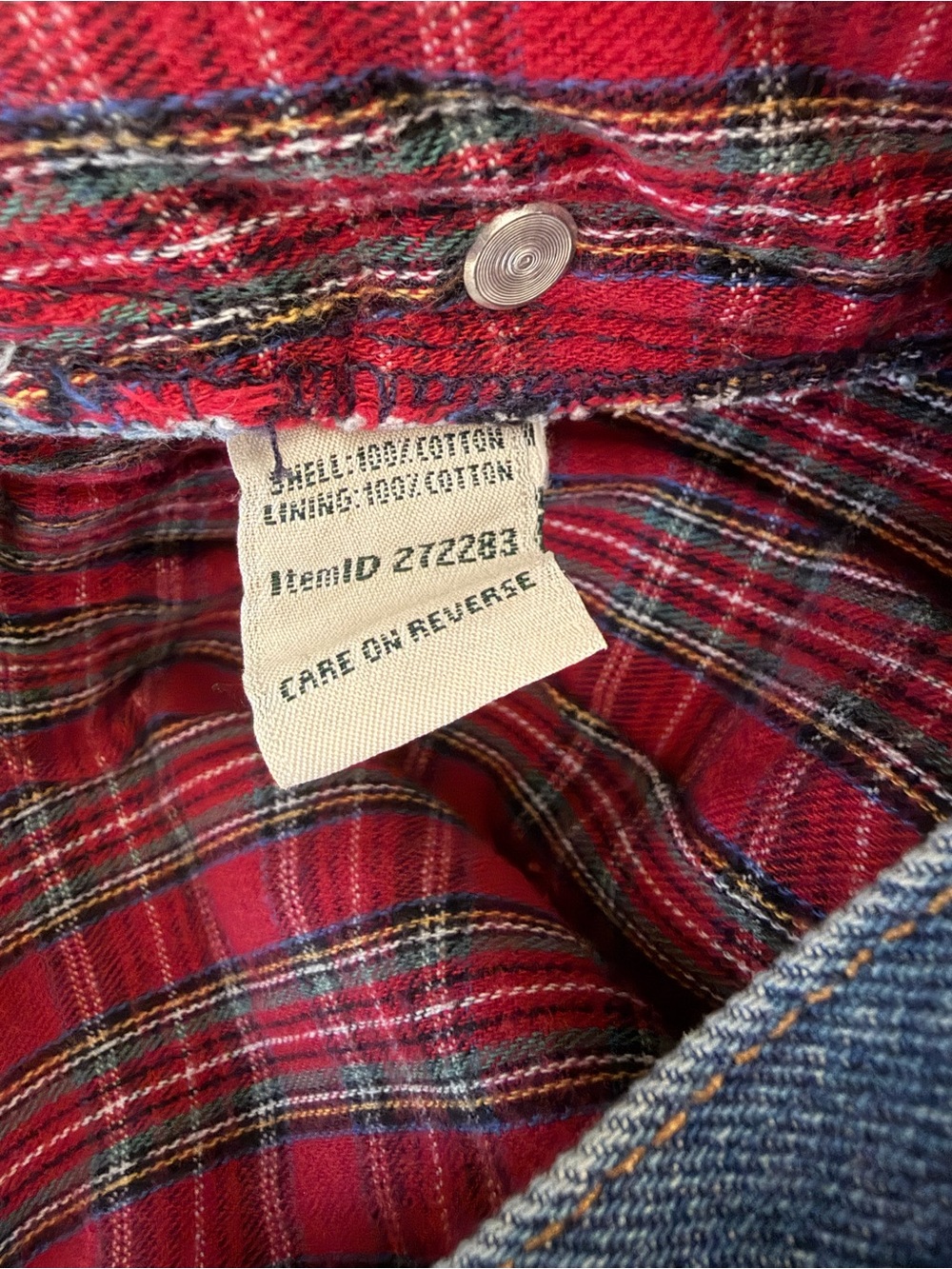 L.L.Bean Flannel-Lined Jeans - Original Fit - Women's 10 Petite - Plaid Lining - Picture 5 of 5